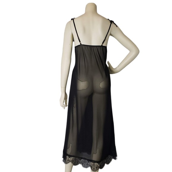 SHEIN Black Open Front Long Sheer Lace Nightgown Nightie Negligee Plus Size 4XL - Picture 10 of 11